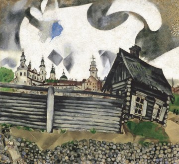 La casa en gris contemporáneo Marc Chagall Pinturas al óleo